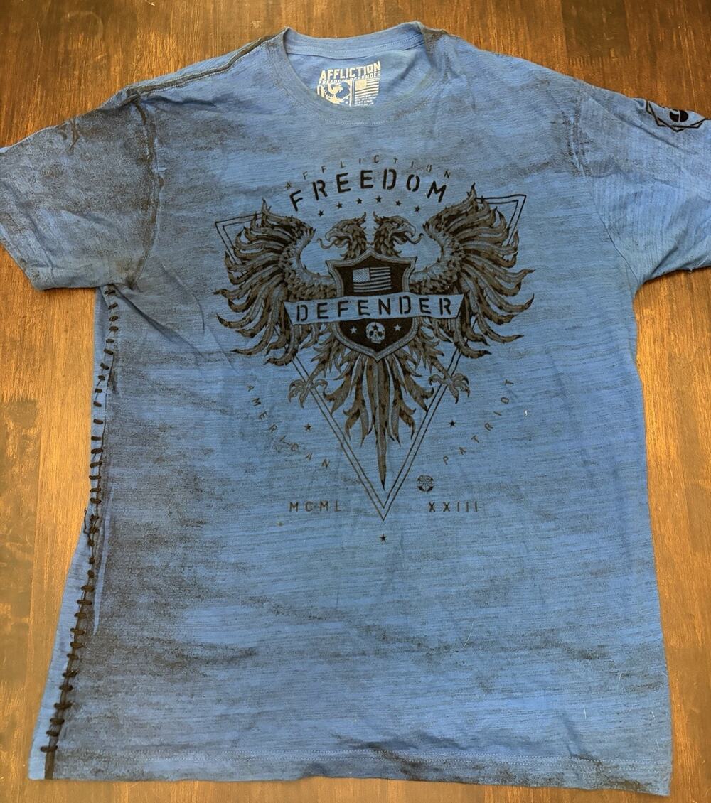 F5 VTG Y2K Affliction Men’s Short Sleeve T Shirt XL *Freedom Defender*